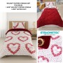 ETE HOMETEX TEK KİŞİLİK LÜX WELSOFT YORGAN SETİ LOVE BORDO 155X215CM 8696474231966